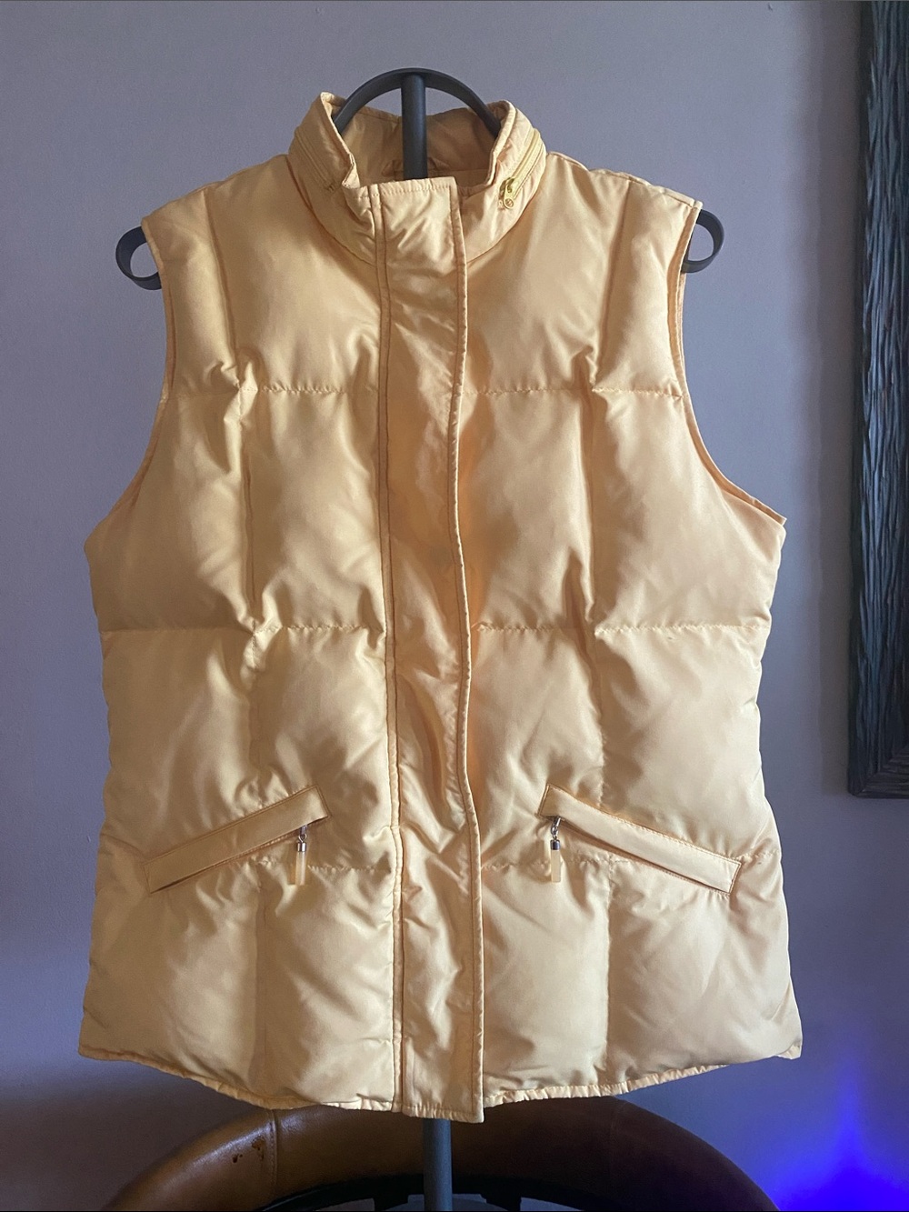 Talbots Yellow Down/feather filledQuilted Puffer Vest